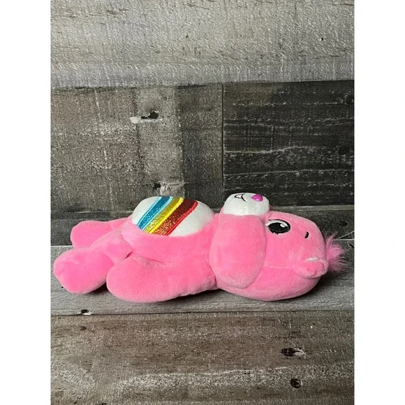 Care Bears Cheer Bear Plush Toy Pink Rainbow Belly Badge Glitter Heart Feet 2022 - Picture 9 of 10